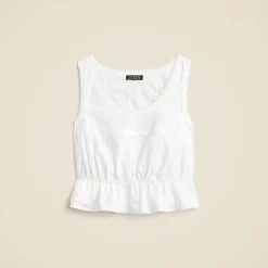 Flutter-hem tank in cotton poplin