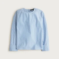 French cuff shirt in striped cotton poplin