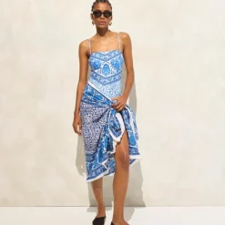 Gemma bandeau one-piece in bandana block print