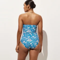 Gemma ruched bandeau one-piece in floral print