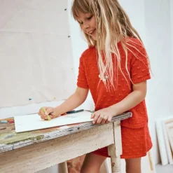 Girls' bobble sweater-skirt in cotton blend