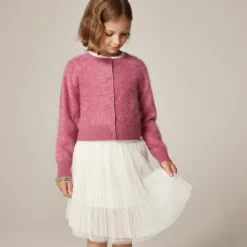 Girls' brushed cashmere cardigan