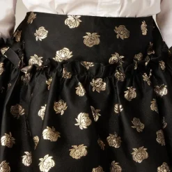 Girls' bubble skirt in metallic rosette jacquard