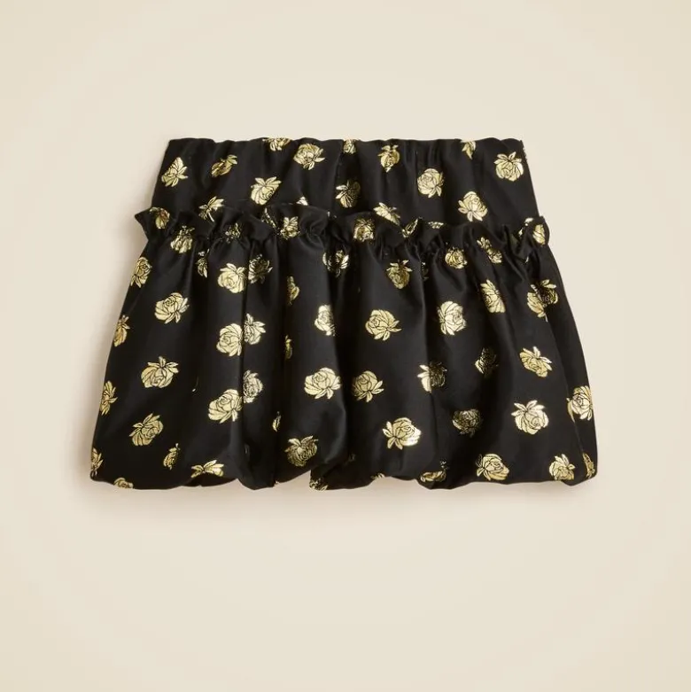Girls' bubble skirt in metallic rosette jacquard