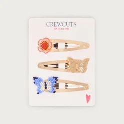 Girls' butterfly hair clips three-pack