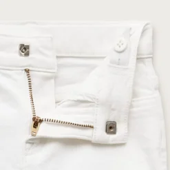 Girls' cuffed denim short in white