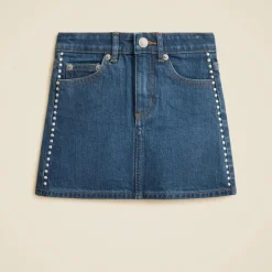 Girls' denim skirt with studs