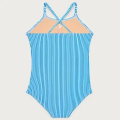 Girls' double-bow one-piece swimsuit