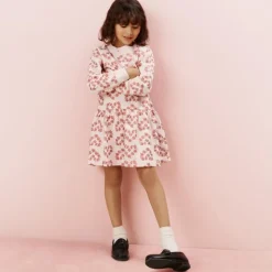 Girls' drop-waist sweatshirt-dress in terry