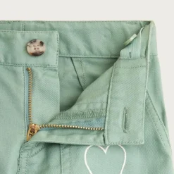 Girls' embroidered barrel-leg pant in twill