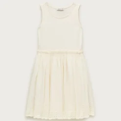 Girls' eyelet-trim mixy dress
