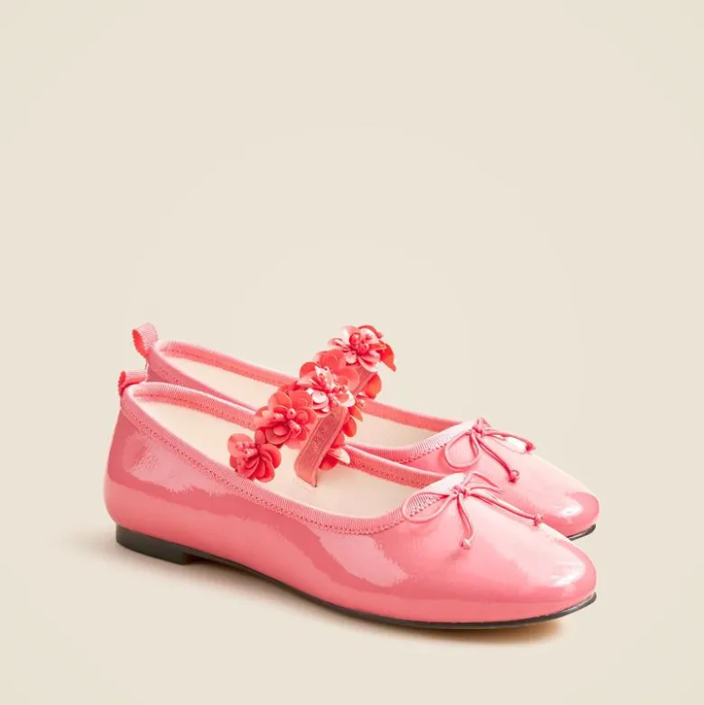 Girls' flower-strap ballet flats