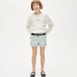 Girls' garment-dyed stretch denim short