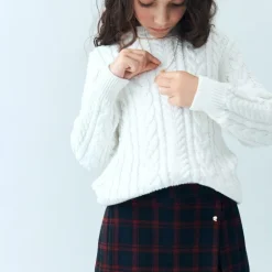 Girls' heavyweight Seaboard soft-knit skort in plaid