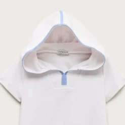 Girls' hooded tunic in towel terry