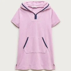 Girls' hooded tunic in towel terry
