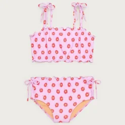 Girls' lettuce-edge two-piece swimsuit