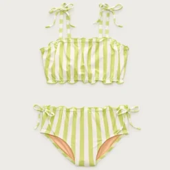 Girls' lettuce-edge two-piece swimsuit