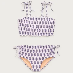 Girls' lettuce-edge two-piece swimsuit