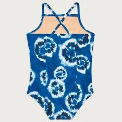 Girls' paneled one-piece swimsuit