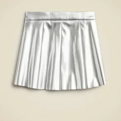 Girls' pleated pull-on skirt in metallic