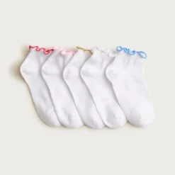 Girls' ruffle ankle socks five-pack