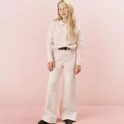 Girls' sailor garment-dyed stretch denim trouser