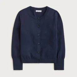 Girls' scalloped lightweight cotton cardigan
