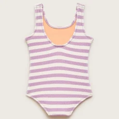 Girls' scrunchie scoopneck one-piece swimsuit in stripe