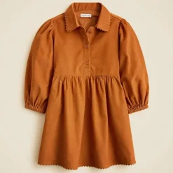 Girls' shirt-dress in lightweight corduroy