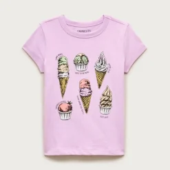 Girls' short-sleeve ice cream graphic T-shirt