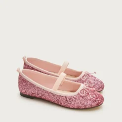 Girls' strappy glitter ballet flats