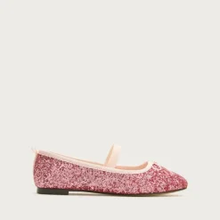 Girls' strappy glitter ballet flats