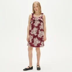 Girls' tie-shoulder dress in broken-in-jersey