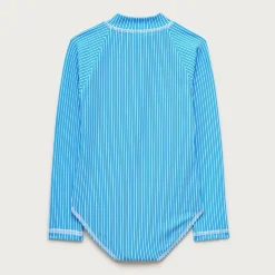 Girls' zip-up rash guard one-piece