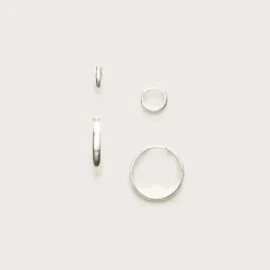Gold vermeil hoop earrings two-pack