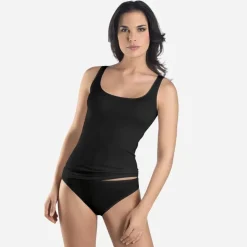 HANRO® cotton seamless round-neck tank top