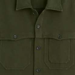 Heavyweight chamois field utility overshirt in Japanese cotton