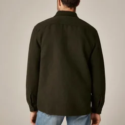 Heavyweight chamois field utility overshirt in Japanese cotton