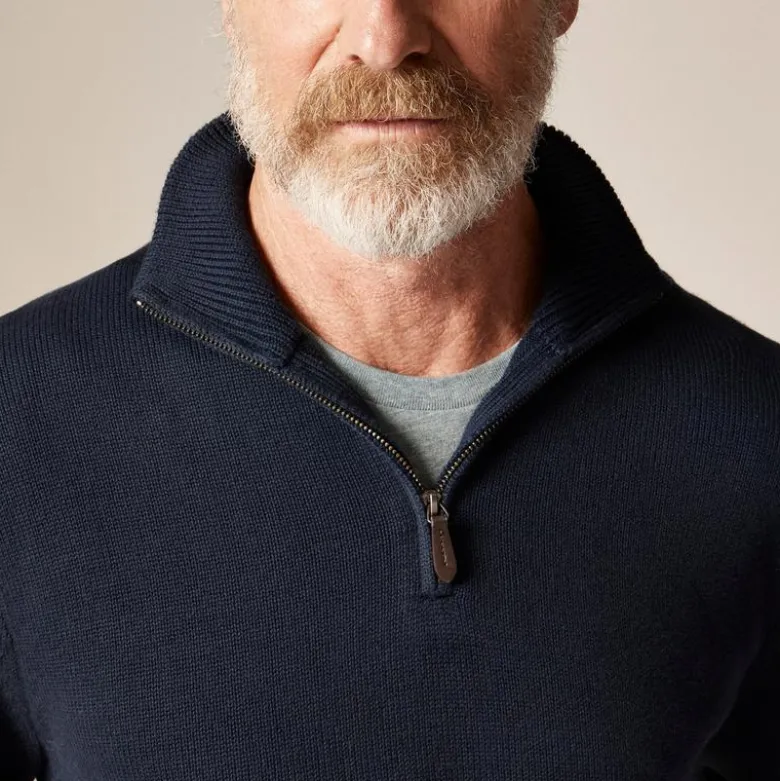 Heritage cotton quarter-zip sweater