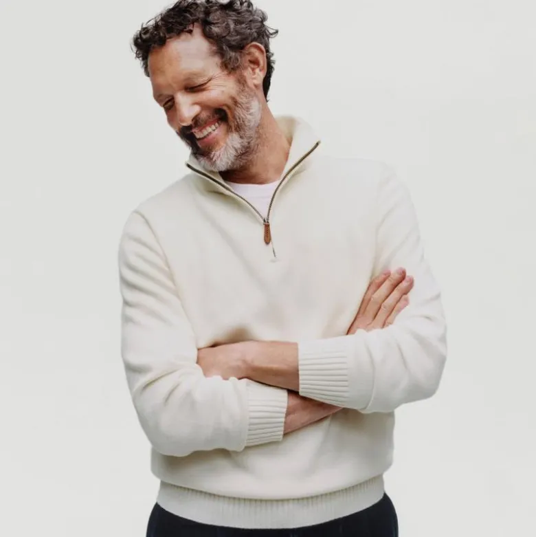 Heritage cotton quarter-zip sweater