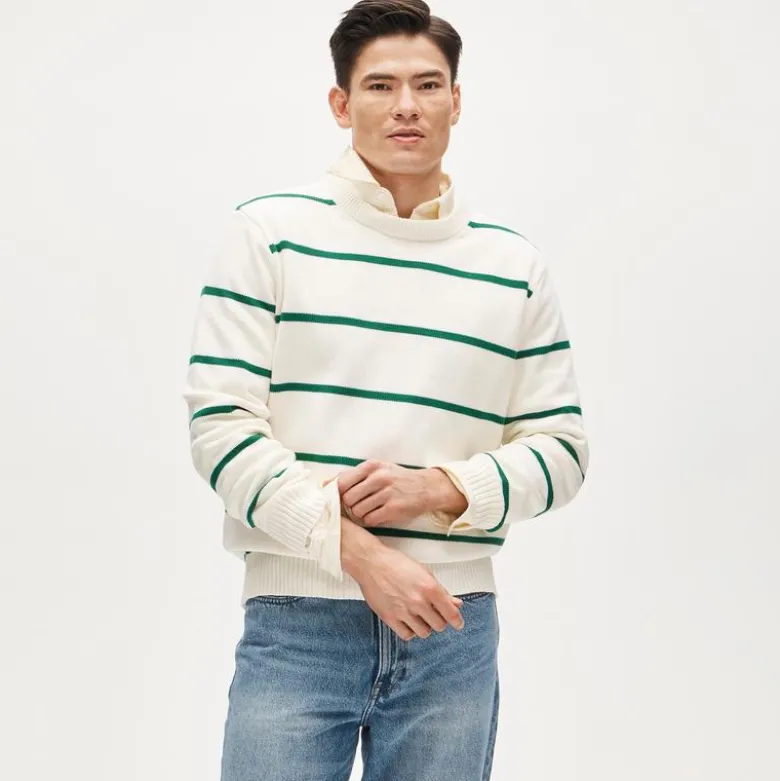Heritage cotton sweater in stripe