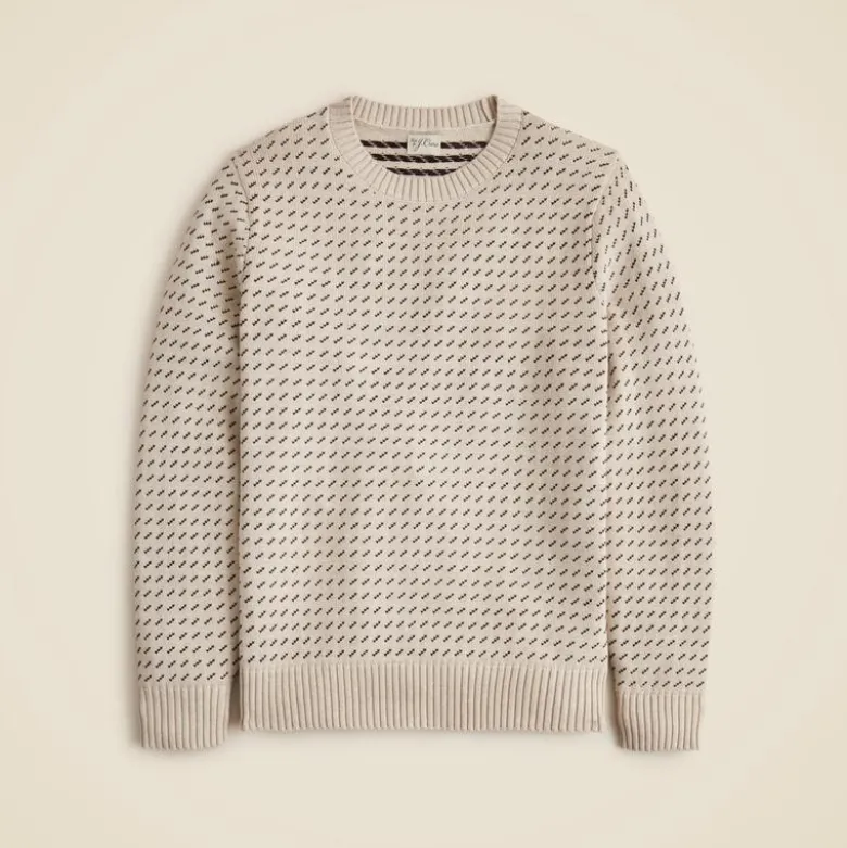 Heritage cotton sweater in bird's-eye stitch