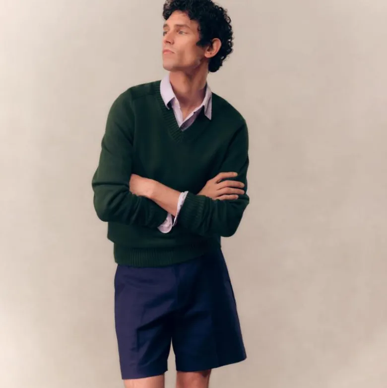 Heritage cotton V-neck sweater