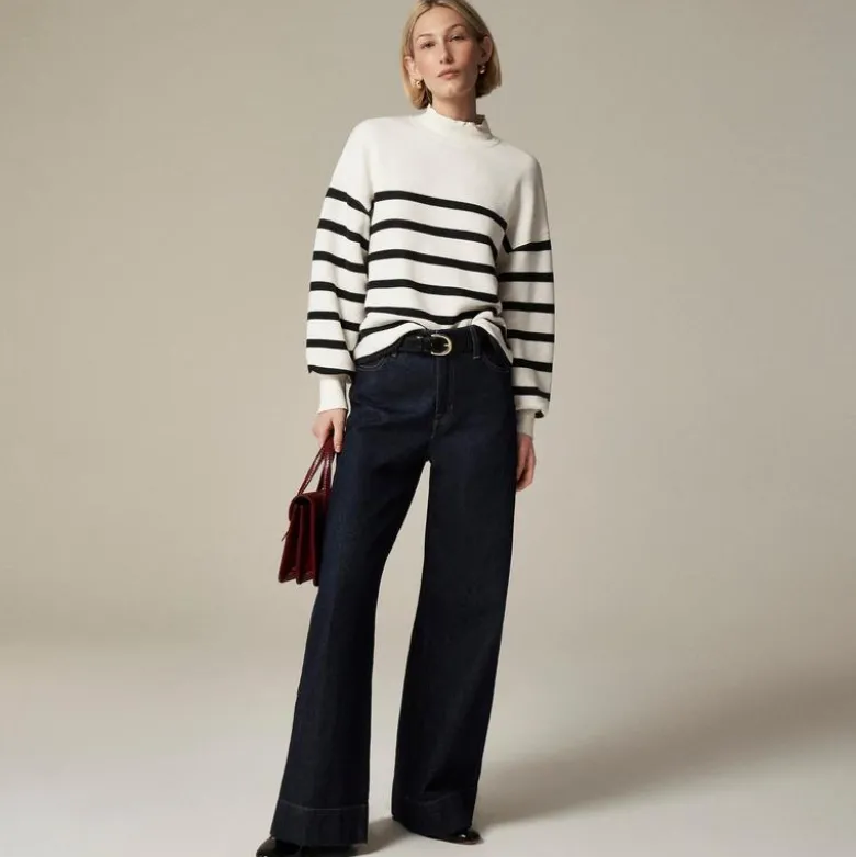 Heritage terry mockneck sweatshirt in stripe
