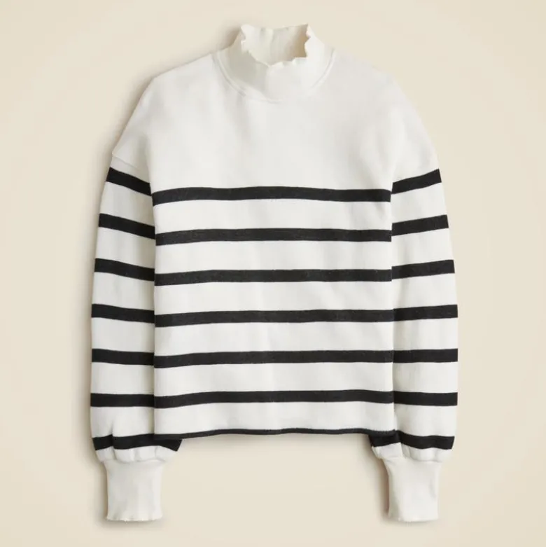 Heritage terry mockneck sweatshirt in stripe