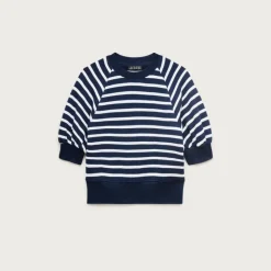 Heritage terry puff-sleeve sweatshirt in stripe
