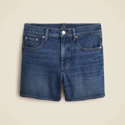 High-rise denim short