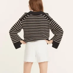 High-rise denim short in white
