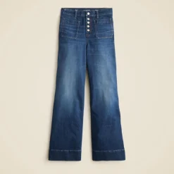 High-rise denim trouser jean with button-fly